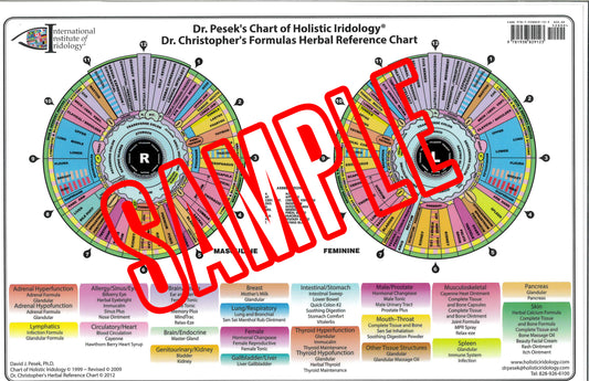 Dr. Pesek's Chart of Holistic Iridology® Dr. Christopher's Formulas Herbal Reference Chart